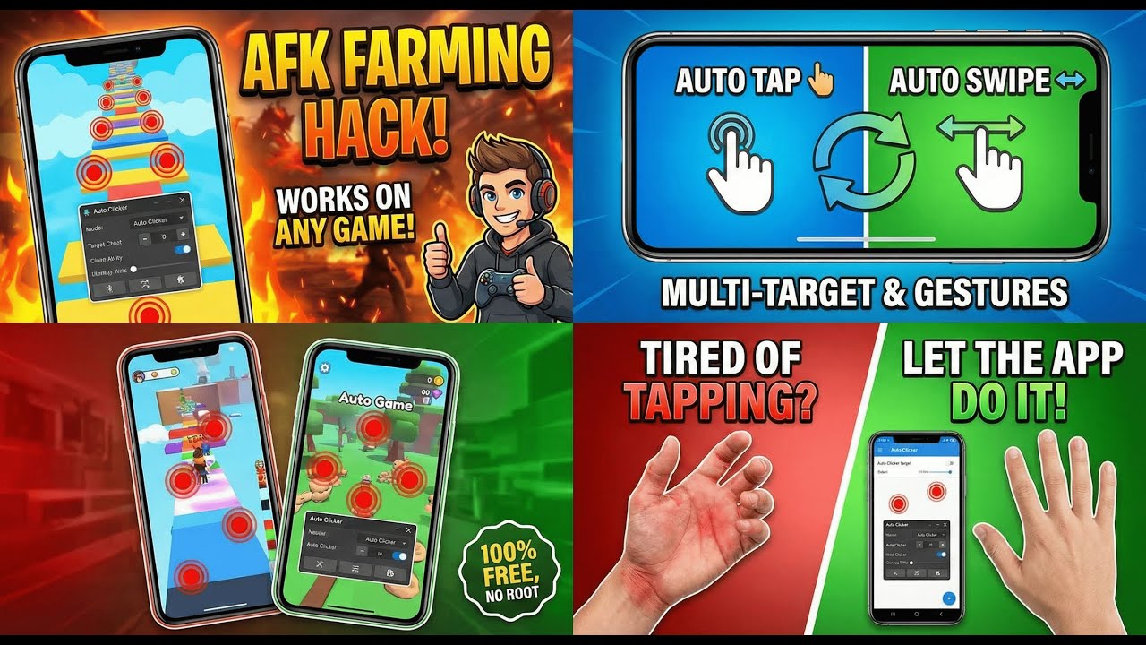 Stop Tapping! 🛑 Best Free Auto Clicker for Android (No Root)  #autoclicker #mobilegaming 