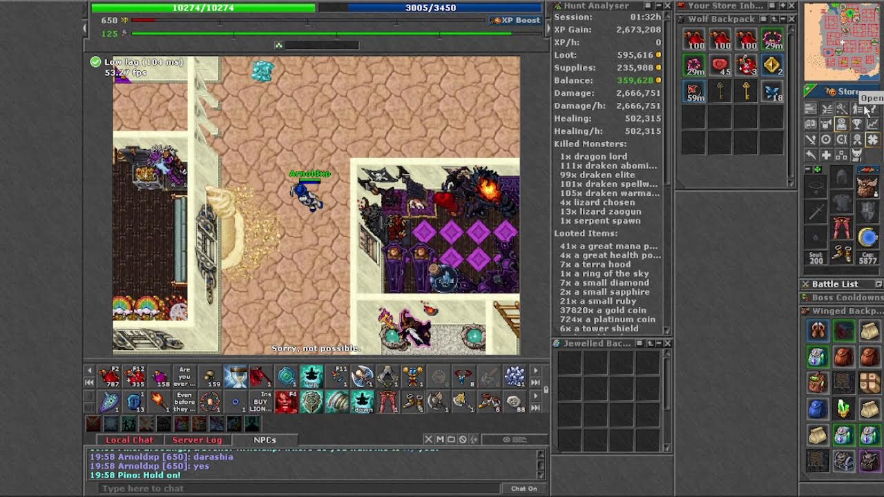 EK 649 ARNOLDXP #218 CUÁNTOS TIBIA COINS SE PRODUCEN EN DRAKENS (skill Axe 119)