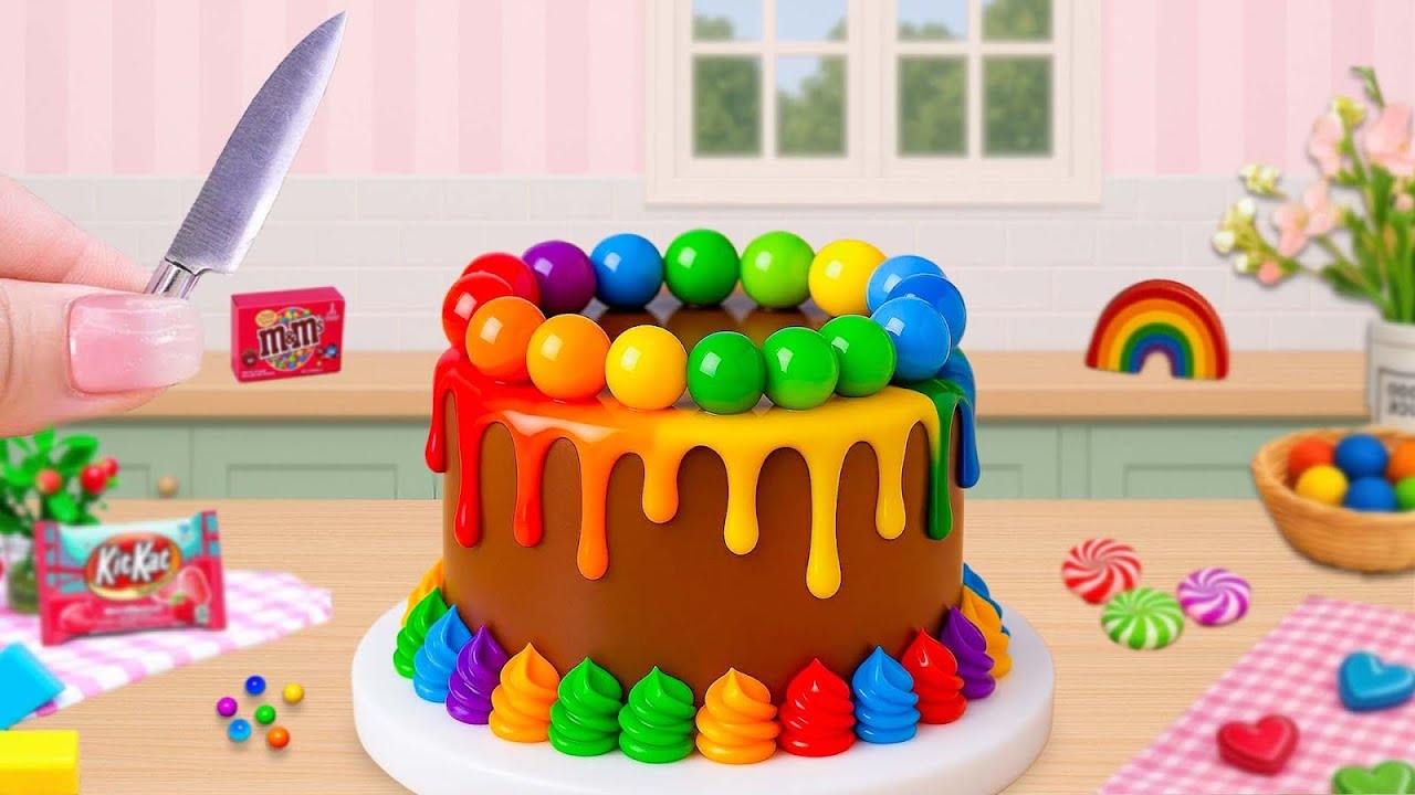 🌈 Bolo de Chocolate Pop It Colorido | Receita Criativa e Deliciosa!🍓🌈🍰Cake Wish