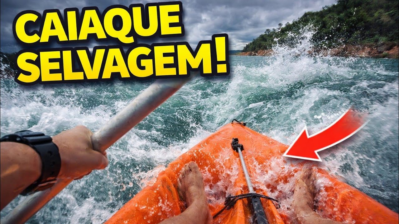 REMANDO DE CAIAQUE NA REPRESA 🌊 SOM DA ÁGUA E DO VENTO | RELAXANTE
