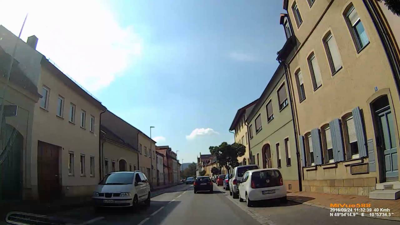 D: Stadt Bamberg. Fahrt von der Pödeldorfer Straße bis Viereth. September 2016