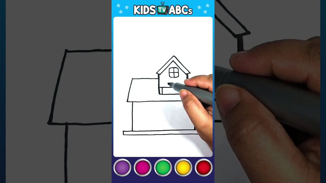 House Drawing, Painting and Coloring for kids and toddlers | Draw House  #house   #drawing