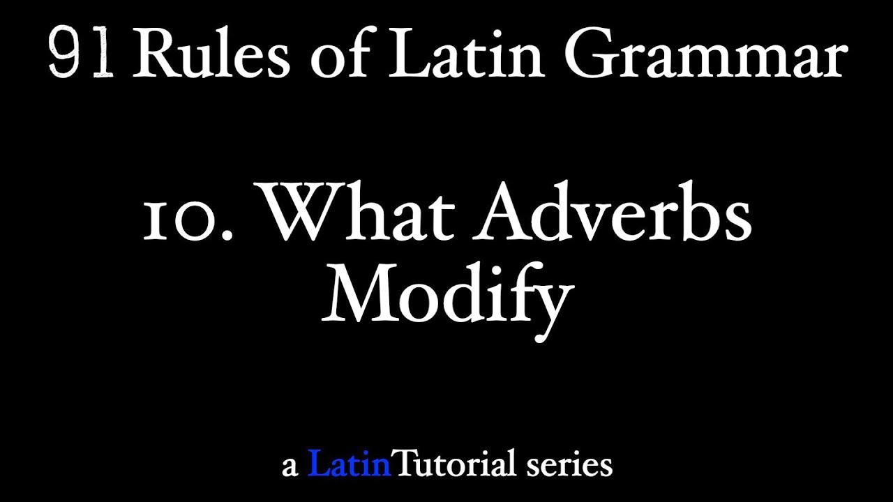 Rule 10: What Adverbs Modify