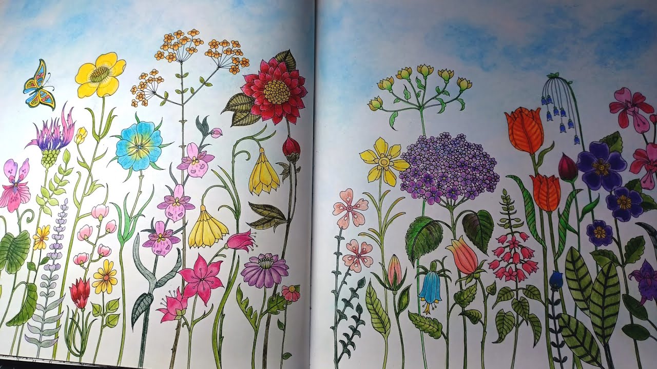 World of Flowers Johanna Basford Adult Coloring Fildof Flowers