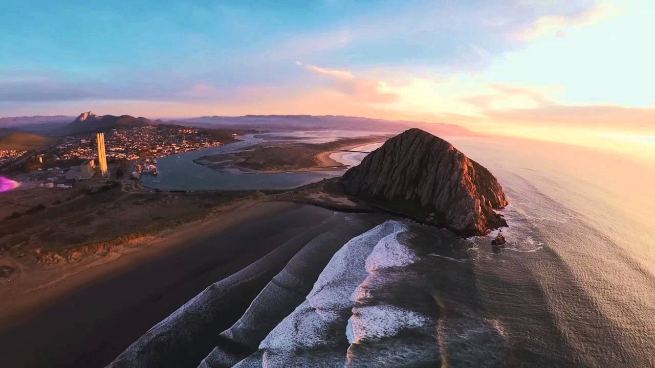 Morro Rock Drone Footage with Color Correction - Morro Bay California