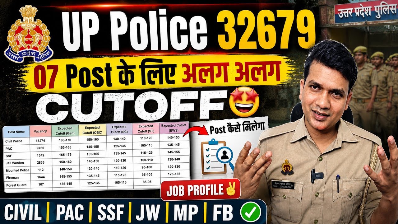 UP Police 32679 Vacancy प्रत्येक Post के लिए अलग अलग Cutoff🤩 Job Profile Civil PAC SSF Jail Warden✅️