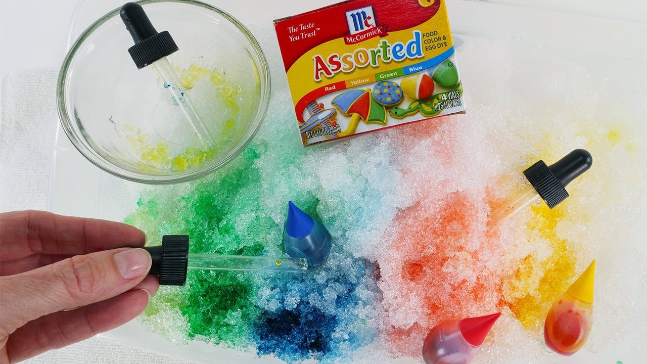 How to Have fun in the Snow! Eye-dropper Activity Coloring Science Video for Kids DCTC Amy Jo