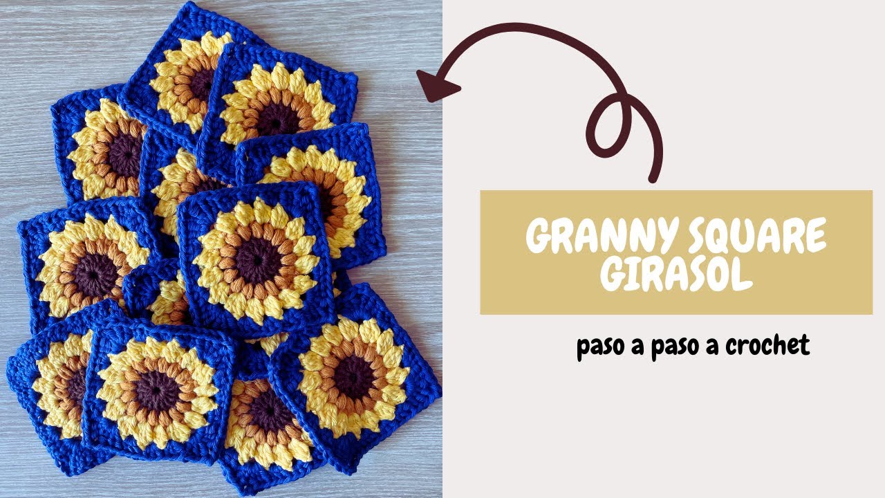 Cómo Tejer un Granny Square Girasol: Tutorial sencillo Ganchillo - Crochet
