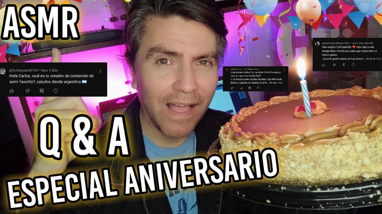 ASMR Respondiendo Tus Preguntas y Comiendo Pastel de Aniversario del Canal #asmr #asmrvideo