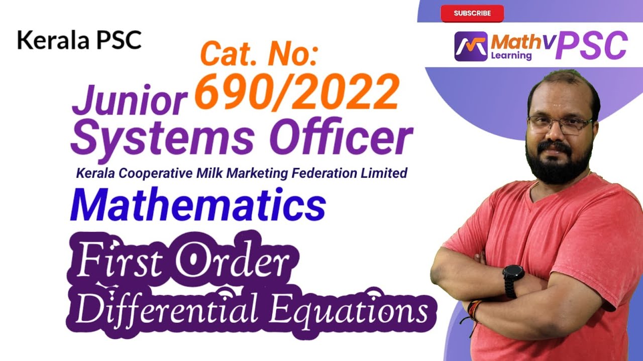 First Order Differential Equation- Mathematics - Junior Systems Officer -Kerala PSC #keralapsc