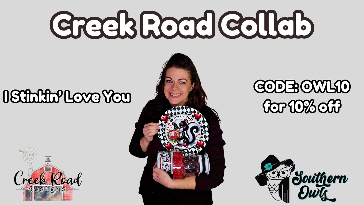 Creek Road Collab How to make a skunk theme Valentines Day Wreath