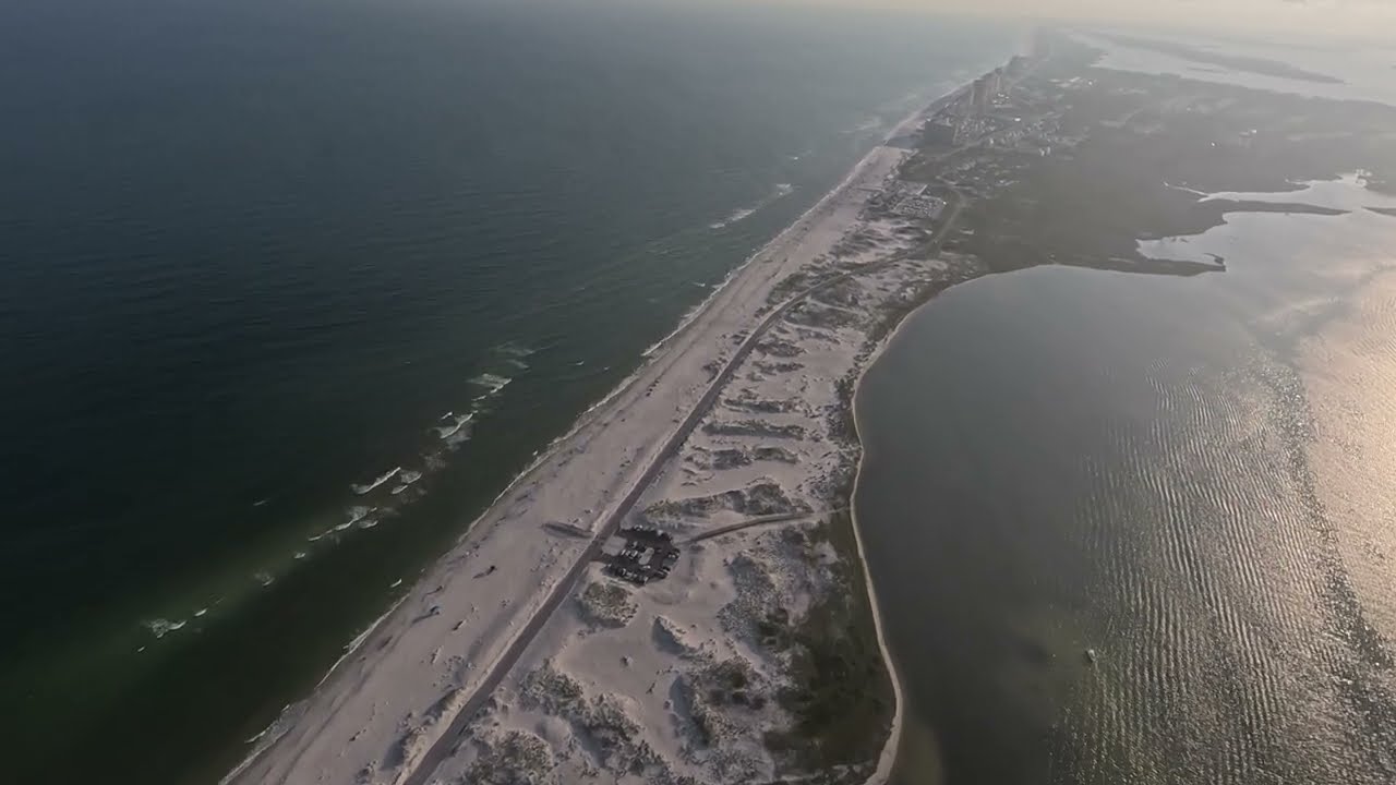 Johnson Beach, Perdido Key Florida - one of our favorite beaches!  Aerial 4K