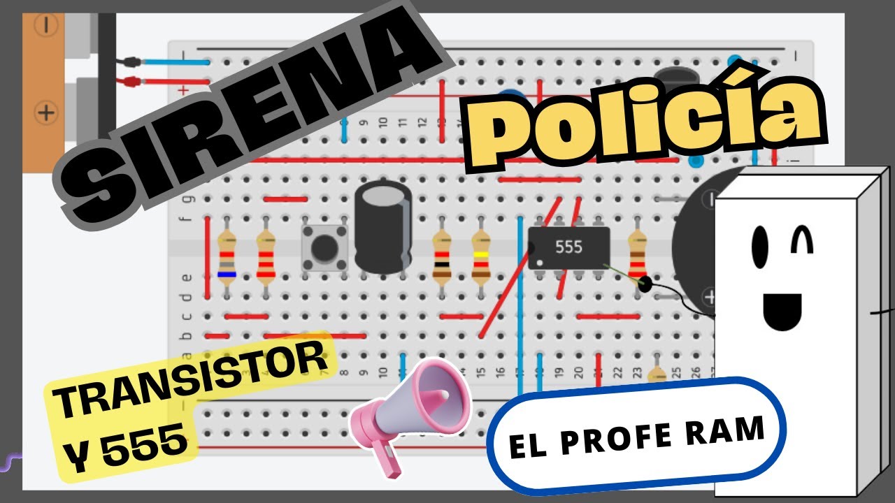 Cómo hacer una alarma o sirena de policía utilizando un 555 y un transistor NPN.