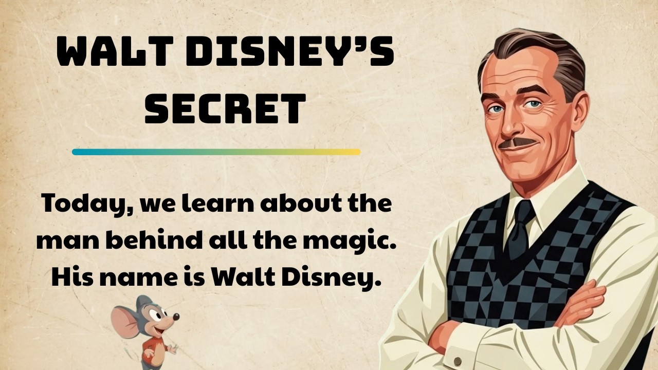 Improve Your English Listening with the Life of Walt Disney (A1-A2 Level)