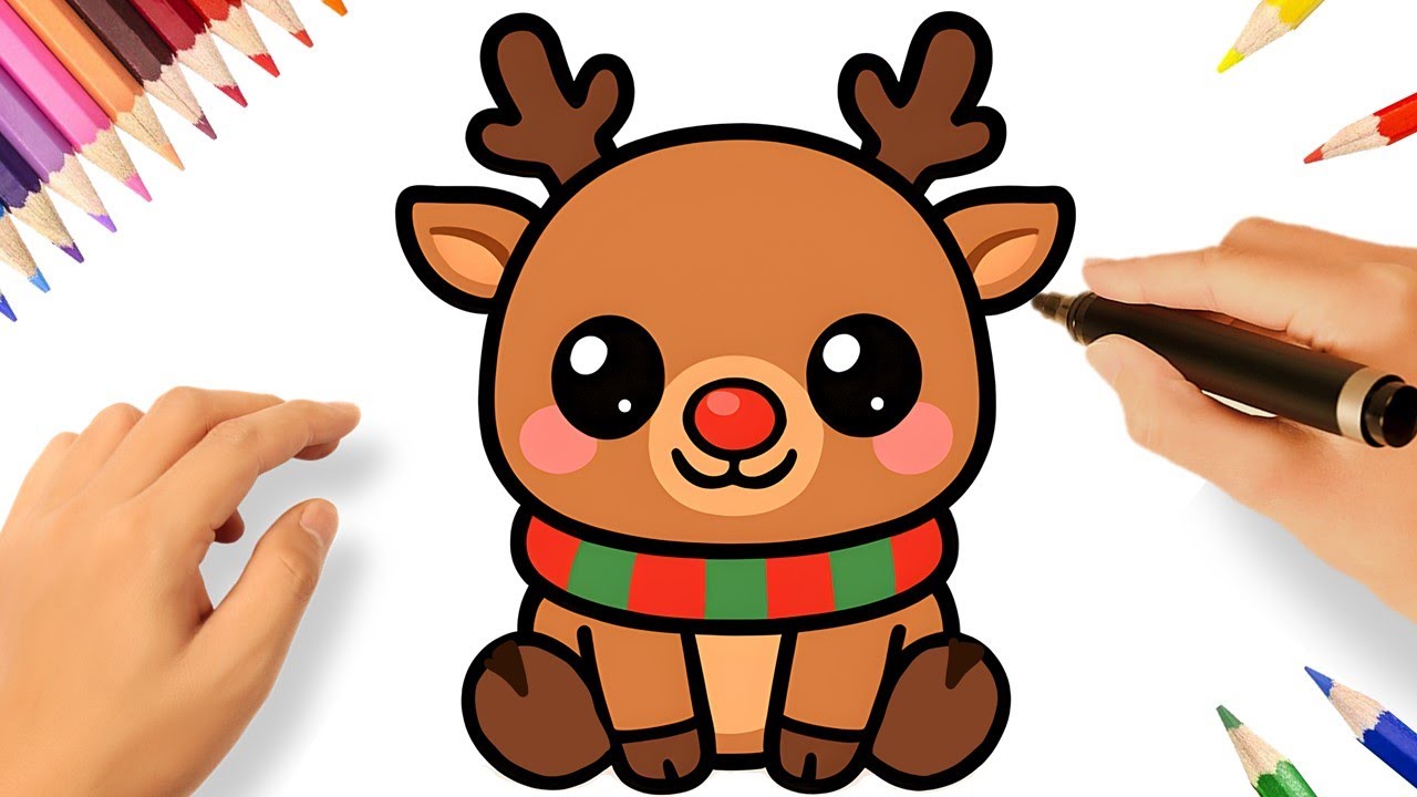 COMO DESENHAR UMA RENA F&Aacute;CIL🦌🎅