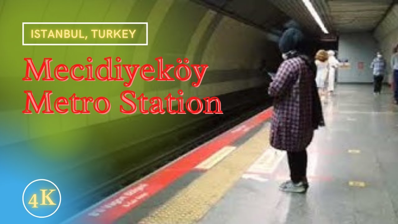 *4K* Walking in Mecidiyeköy Metro Station in Istanbul, Turkey