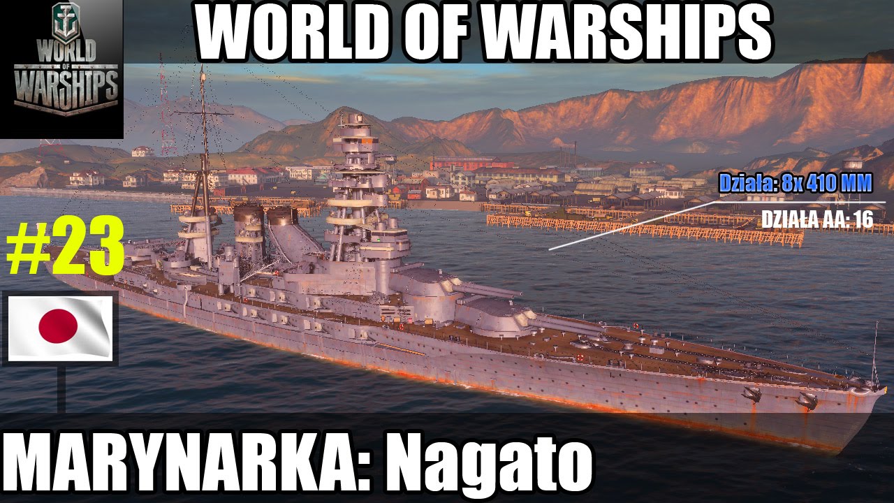 World of Warships - Pancernik Nagato (Tier VII). Gameplay pl