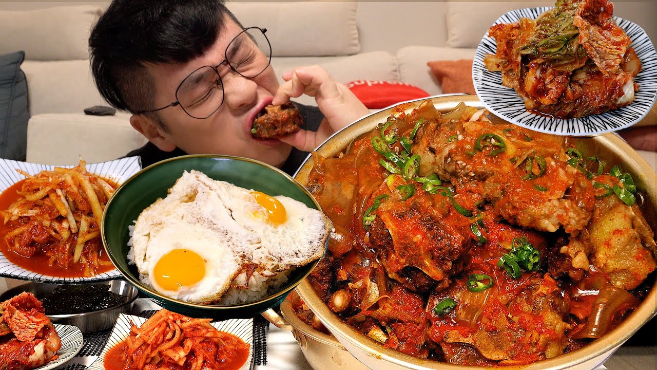 ASMR Mukbang 먹방창배 화끈하게 매운소꼬리찜 직접만들어서 가시죠 한식맛집 대박 레전드 먹방 Spicy Braised Oxtail Legend kfood eatingshow