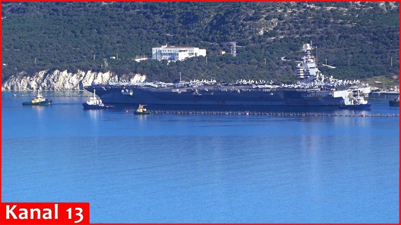American supercarrier leaves Greek dock for Middle East waters as talks to start