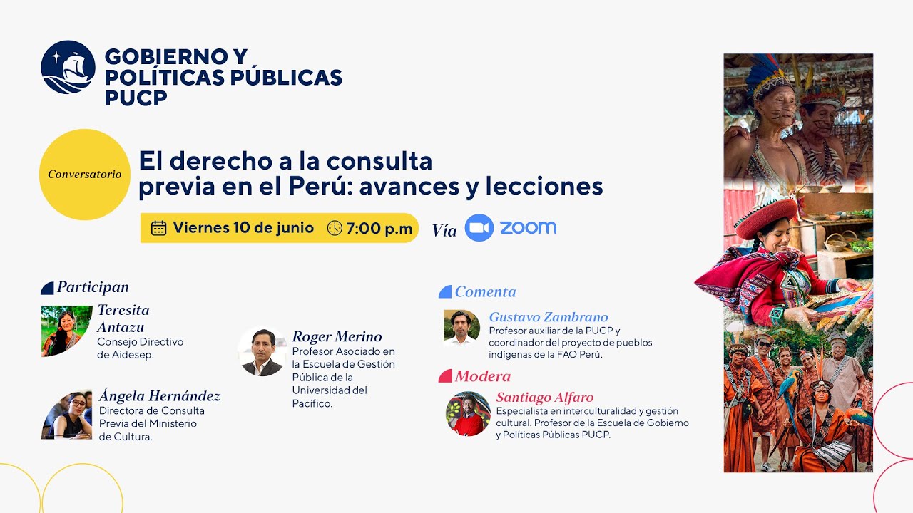 #ConversatorioEGPP: El derecho a la consulta previa en el Perú, avances y lecciones.