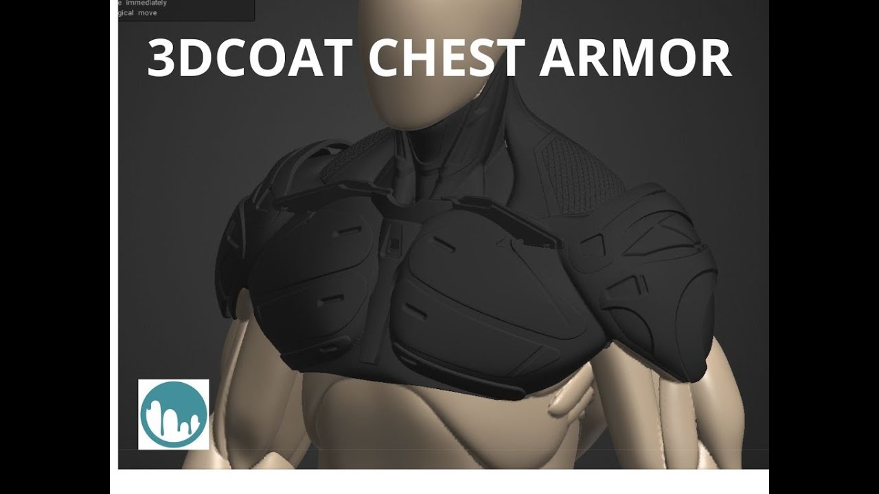 3DCOAT HARDSURFACE CHEST ARMOR TIMELAPSE
