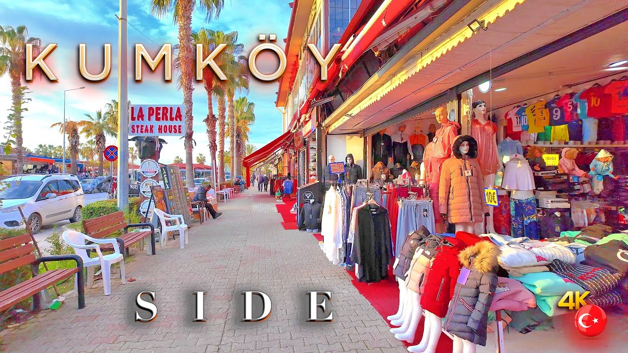 SIDE KUMKOY 📍 Winter Walking Tour 4K TÜRKIYE ANTALYA SIDE KUMKÖY #turkey #kumköy