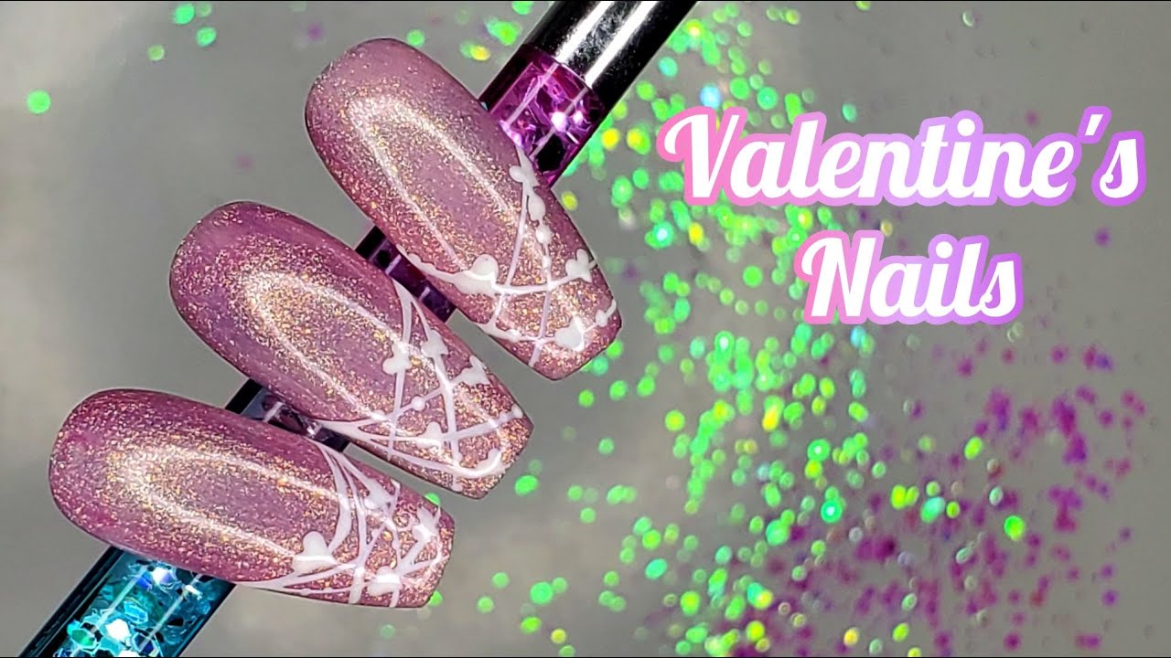 Easy Valentine's Nails: Beginner Friendly Gel Polish Nails for Valentine's Day in Pink and White