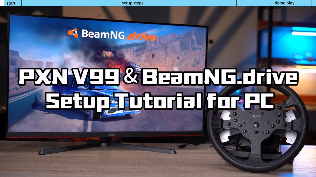 PXN V99 Gaming Steering Wheel & PC BeamNG drive Setup Tutorial.#pxn #tutorial #pxnv99 #steeringwheel