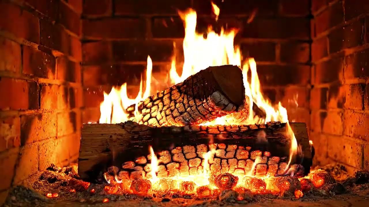 Fireplace with Crackling Logs in a Cozy Ambience to Cure Insomnia and Stress (12 Hours)