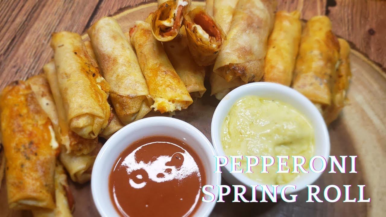 How to make Baked Crispy Spring Roll Pizza? Pepperoni Spring Roll Recipe By Roula