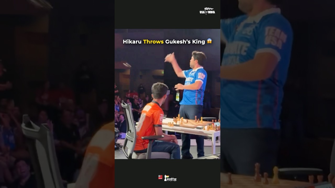Hikaru THROWS Gukesh&rsquo;s King 😱😱 #chess #gukesh #hikarunakamura