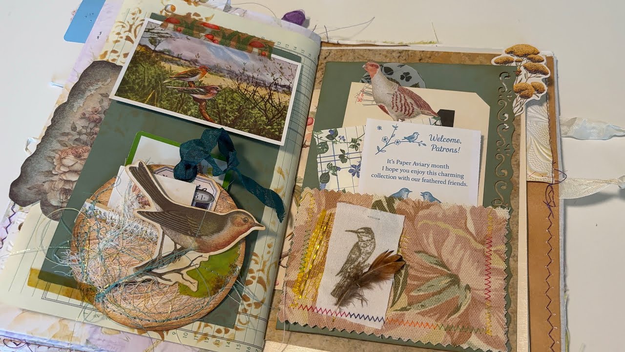 Junk journal with me | how I use themed journal packs | paper aviary vintage bird 