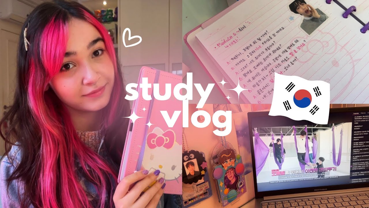 🇰🇷 STUDY VLOG | estudando coreano! (ft. BTS)