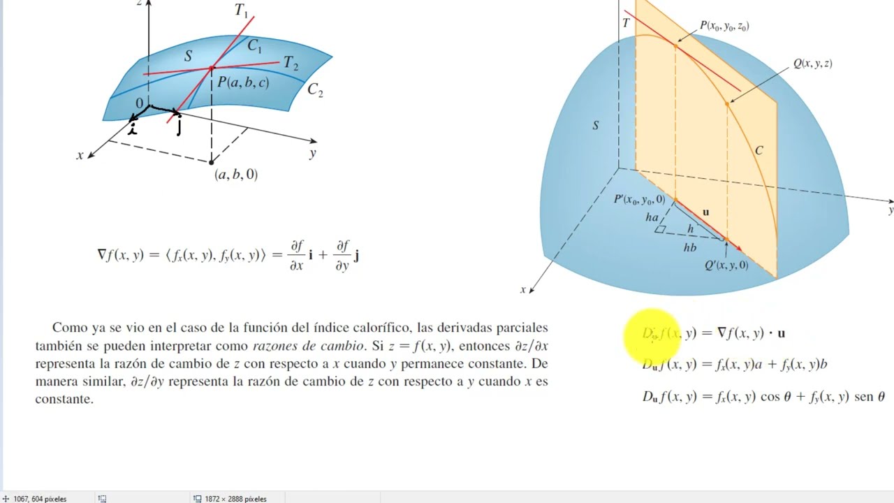 Cálculo Vectorial 4 8 – Derivada direccional y vector gradiente (Cómo graficarlos)