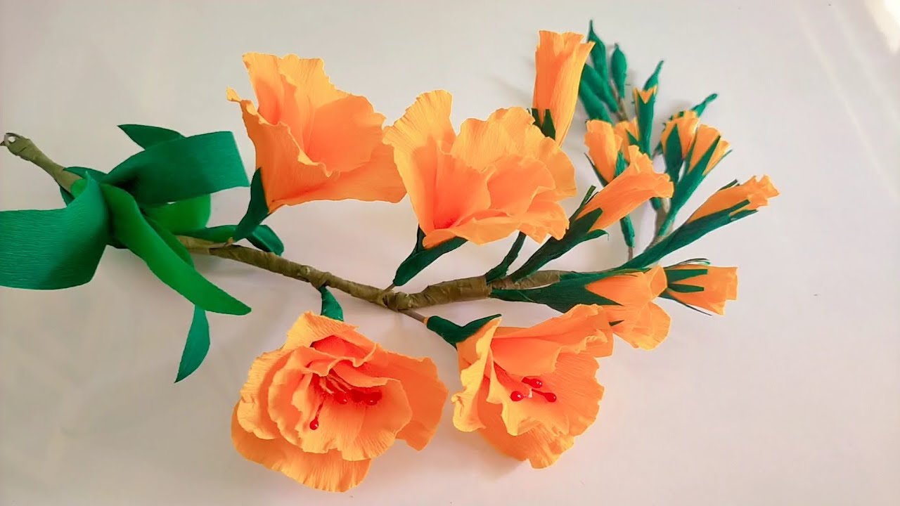 Gladiolus flower, how to make paper flower  പേപ്പർഫ്ലവർ മേക്കിങ്