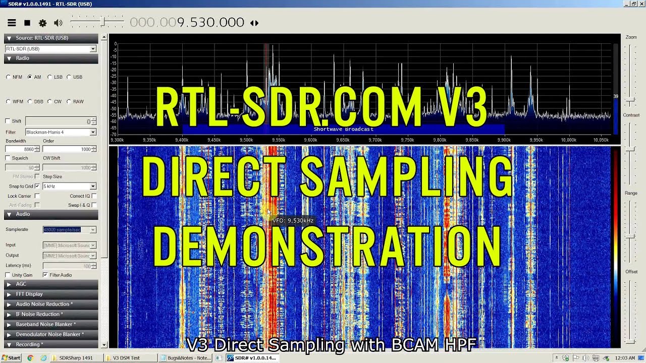 RTL-SDR.com V3 Direct Sampling with HPF Demonstration