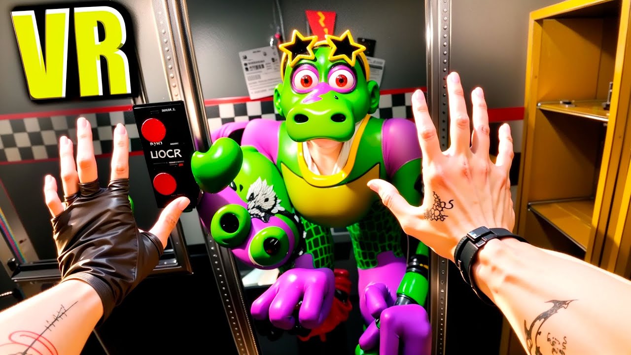 VR АНИМАТРОНИКИ ПУГАЮТ ОХРАННИКА В БОНЕЛАБ FNAF 1 COOP BONELAB