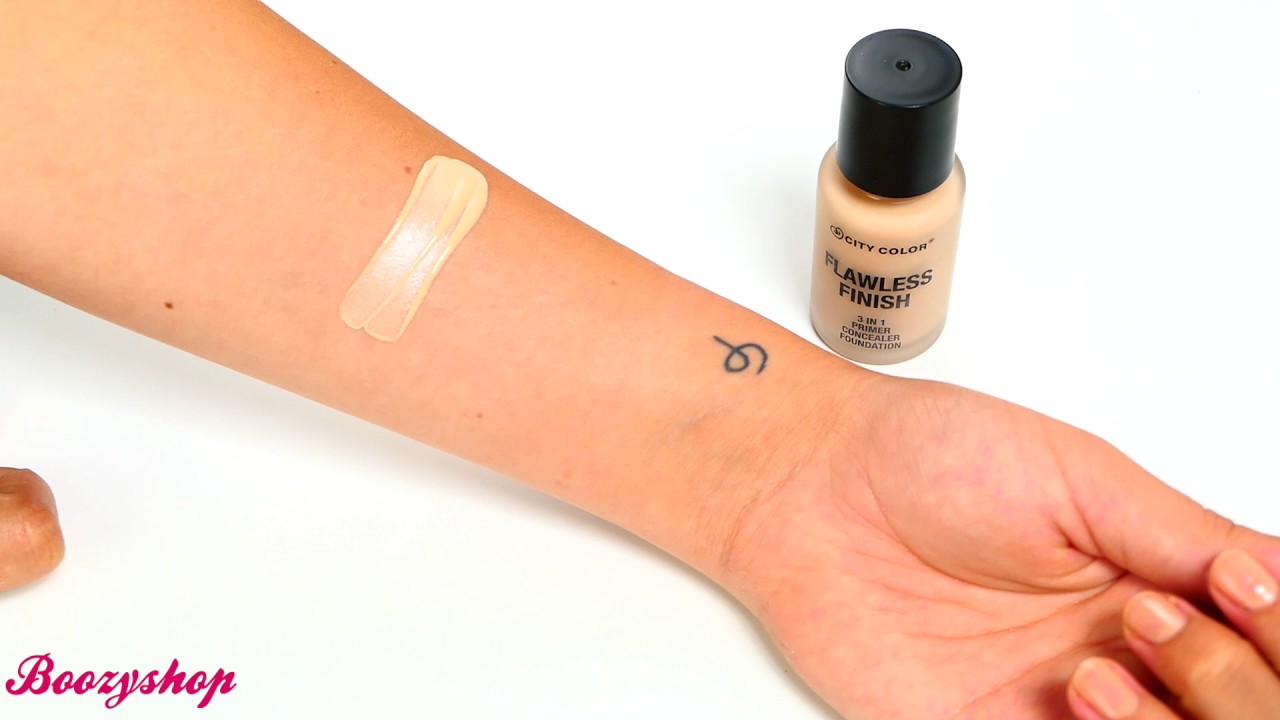 City Color Flawless Finish 3-in-1 Foundation Light Swatch | Boozyshop