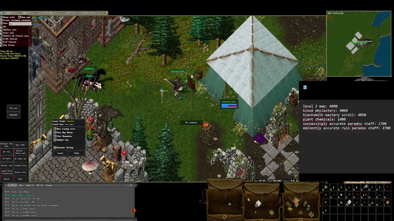 2026/1/10 uo outlands shop refill + aegis keep farming