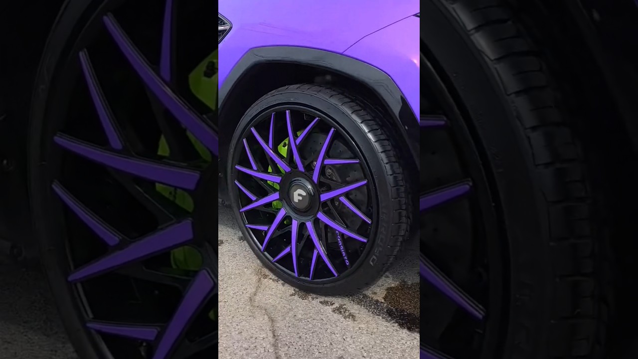 Insane Car Purple Rim Wrap Glow-Up! 