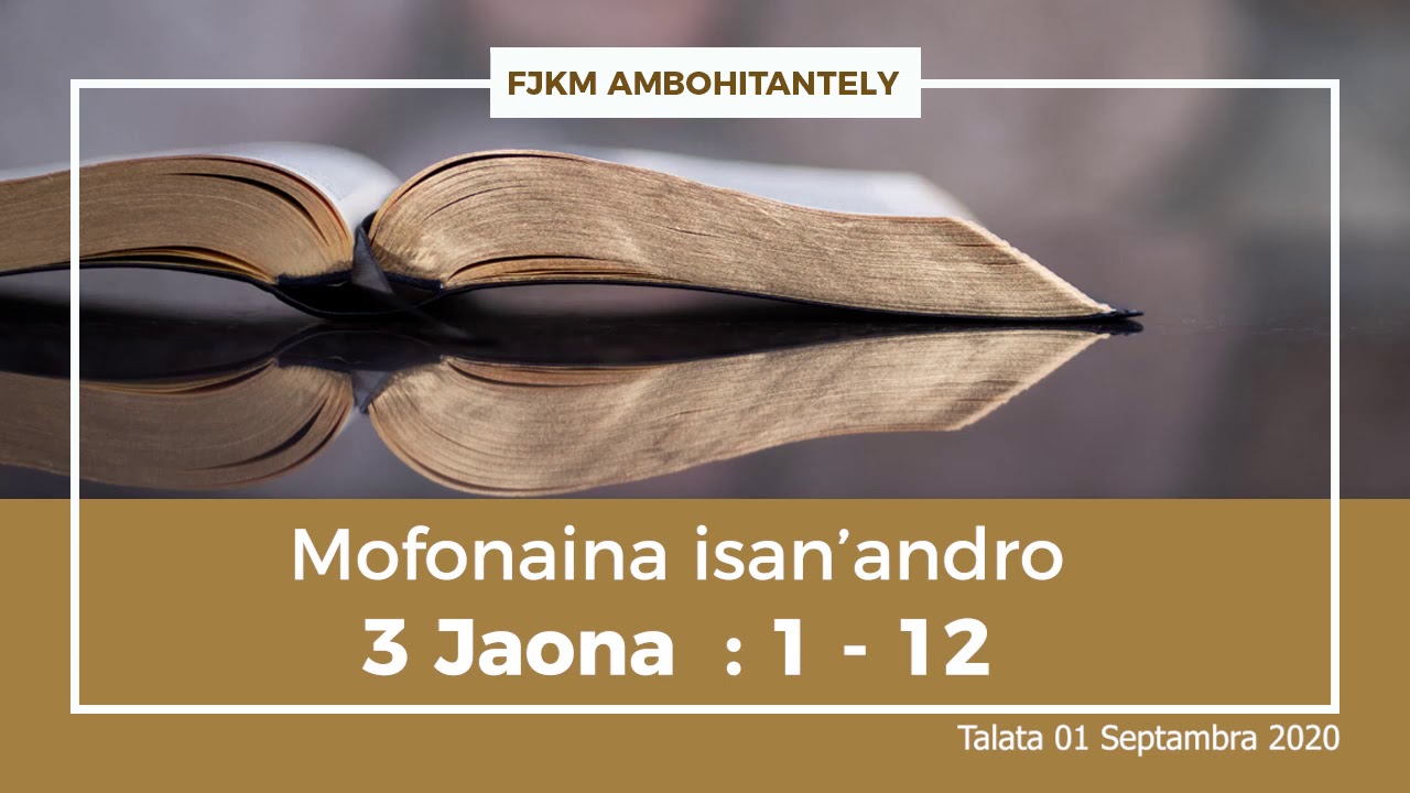 Mofonaina isan'andro anio Talata 01 Septambra 2020. FJKM Ambohitantely