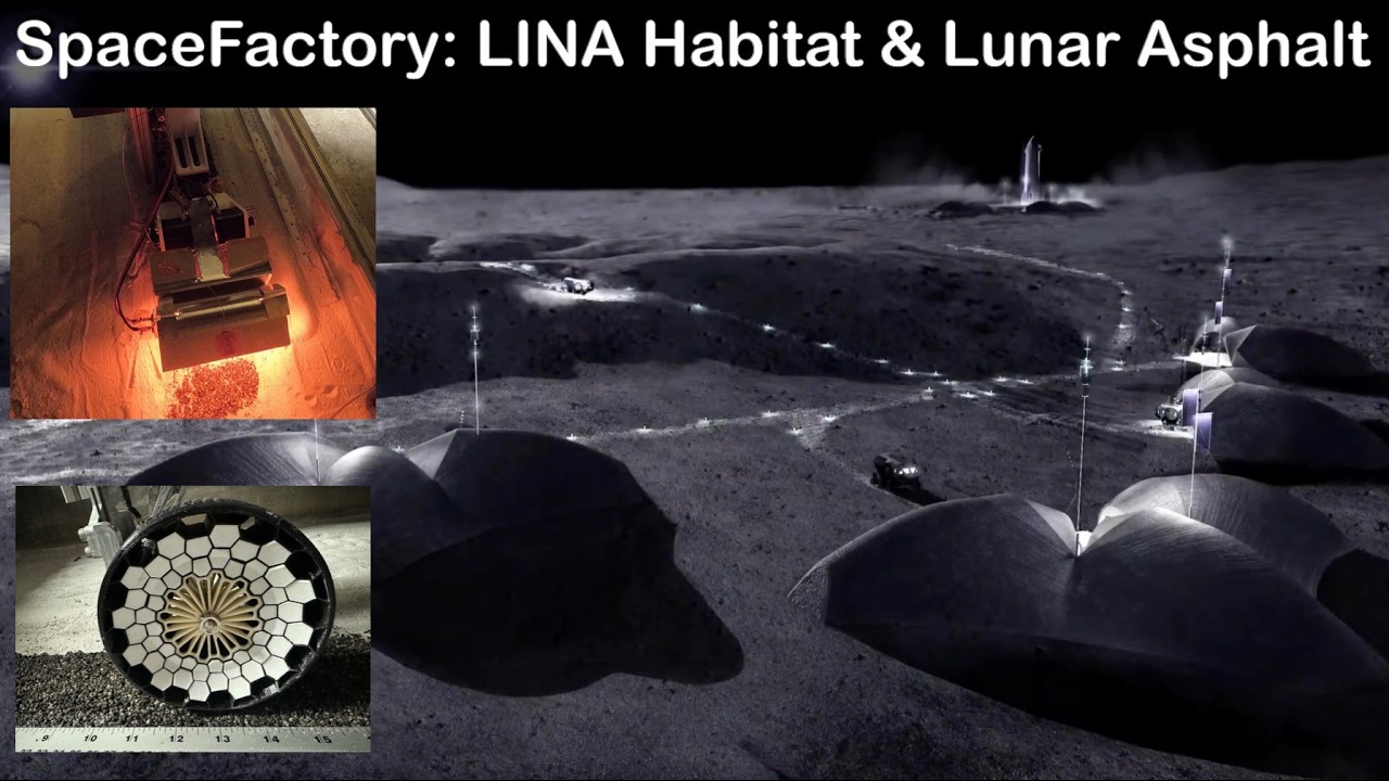 SpaceFactory: Описание лунной среды обитания LINA и лунных «асфальтовых» дорог.