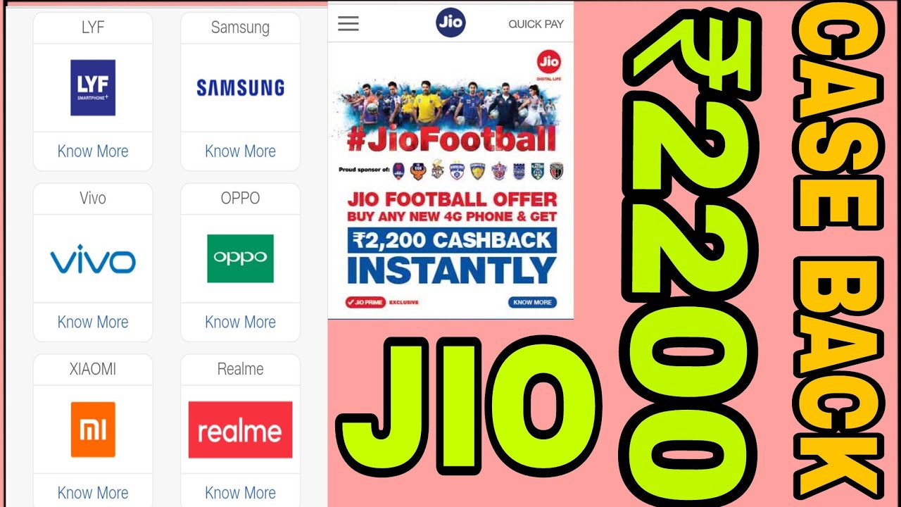 Jio,how to jio football offer jio case back ₹2200 ☺️*any smartphone buy