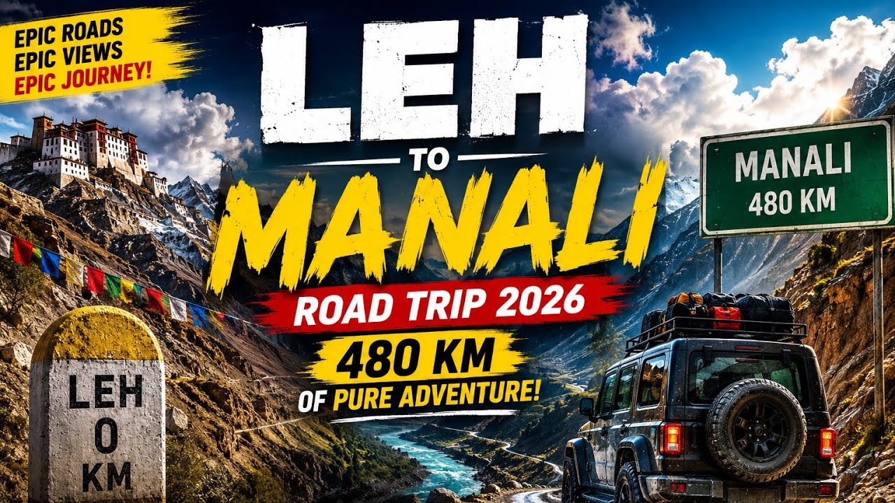 480 KM Through Heaven! | Leh to Manali Road Trip 2026 
