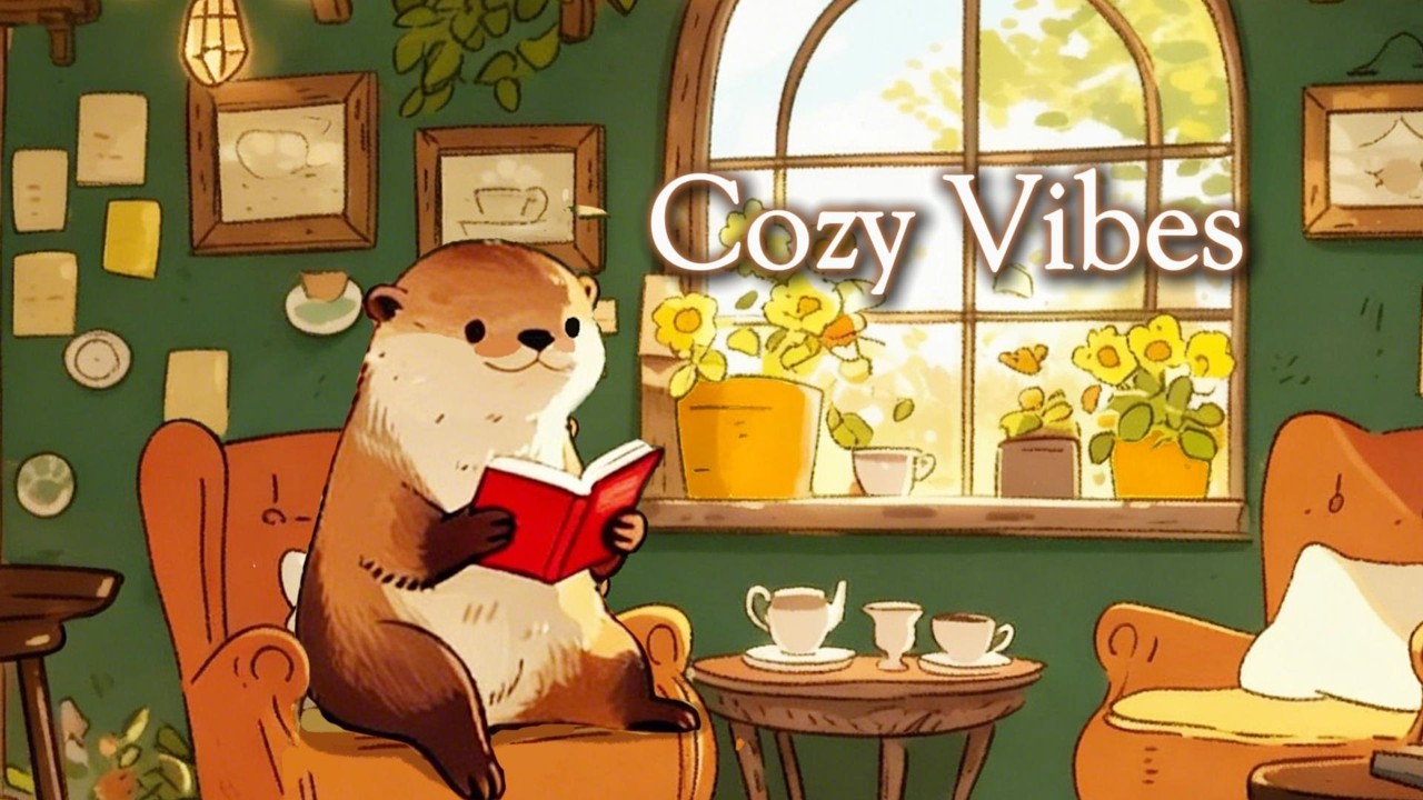 Coffee & Books with Waffle ☕📚 | Cozy Forest Lofi #lofihiphop #chillmusic #coffeemusic #studymusic