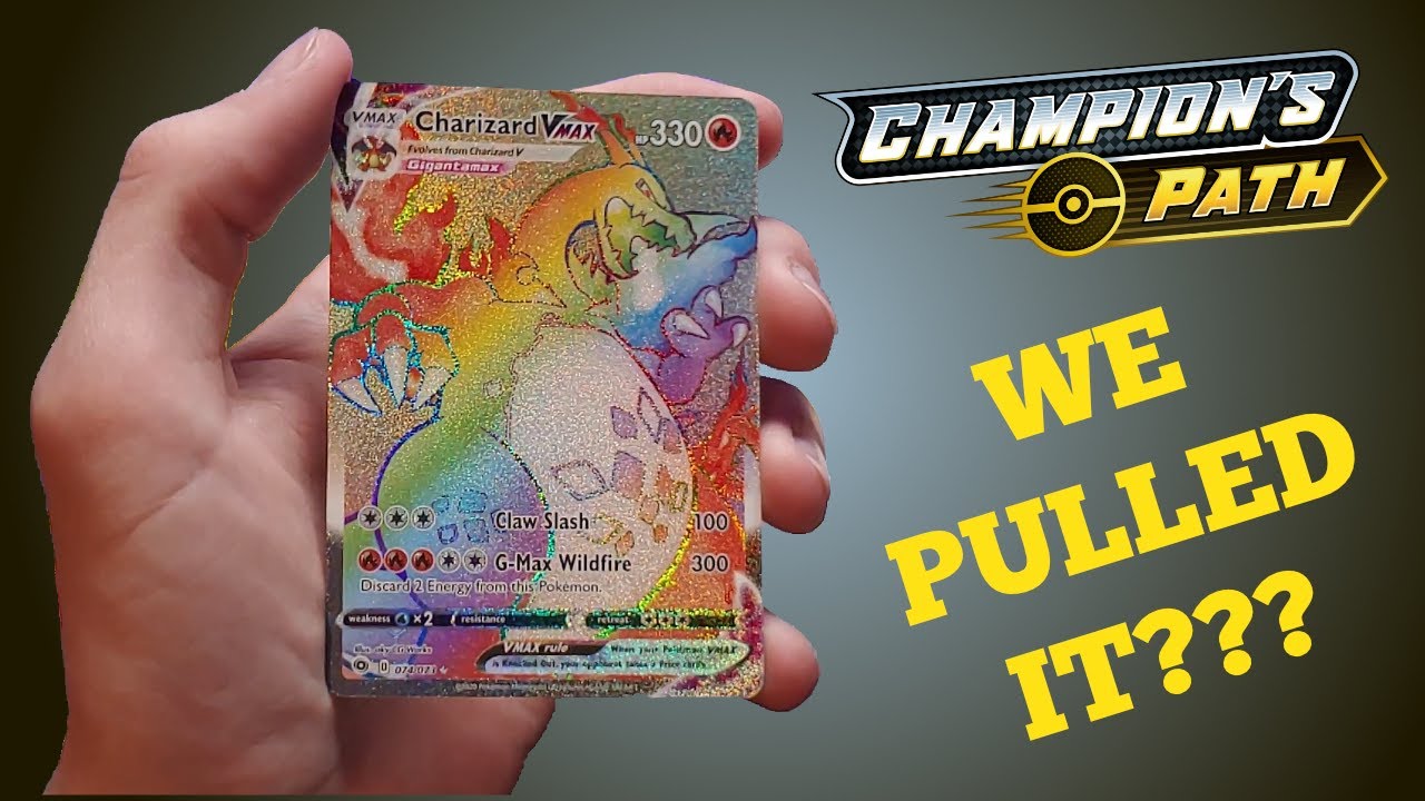 WE PULLED THE RAINBOW RARE CHARIZARD VMAX! | Opening Pokemon CHAMPION'S PATH Booster Packs Episode 3