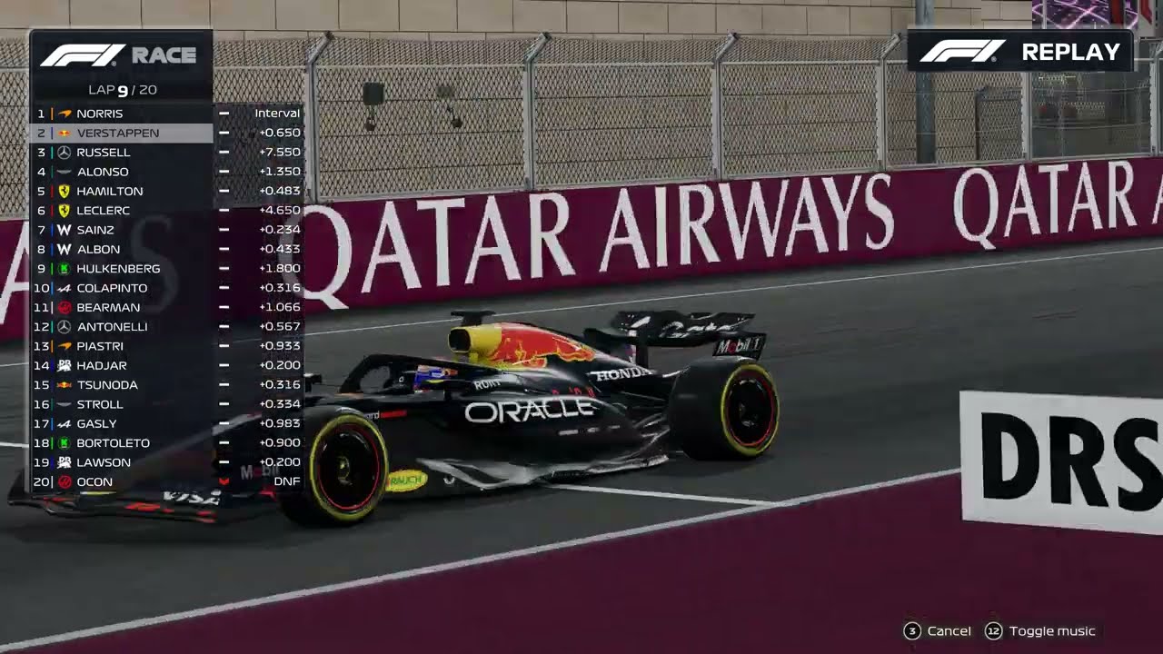 FORMULA 1 QATAR AIRWAYS QATAR GRAND PRIX 2025 - Close battle between Verstappen and Norris