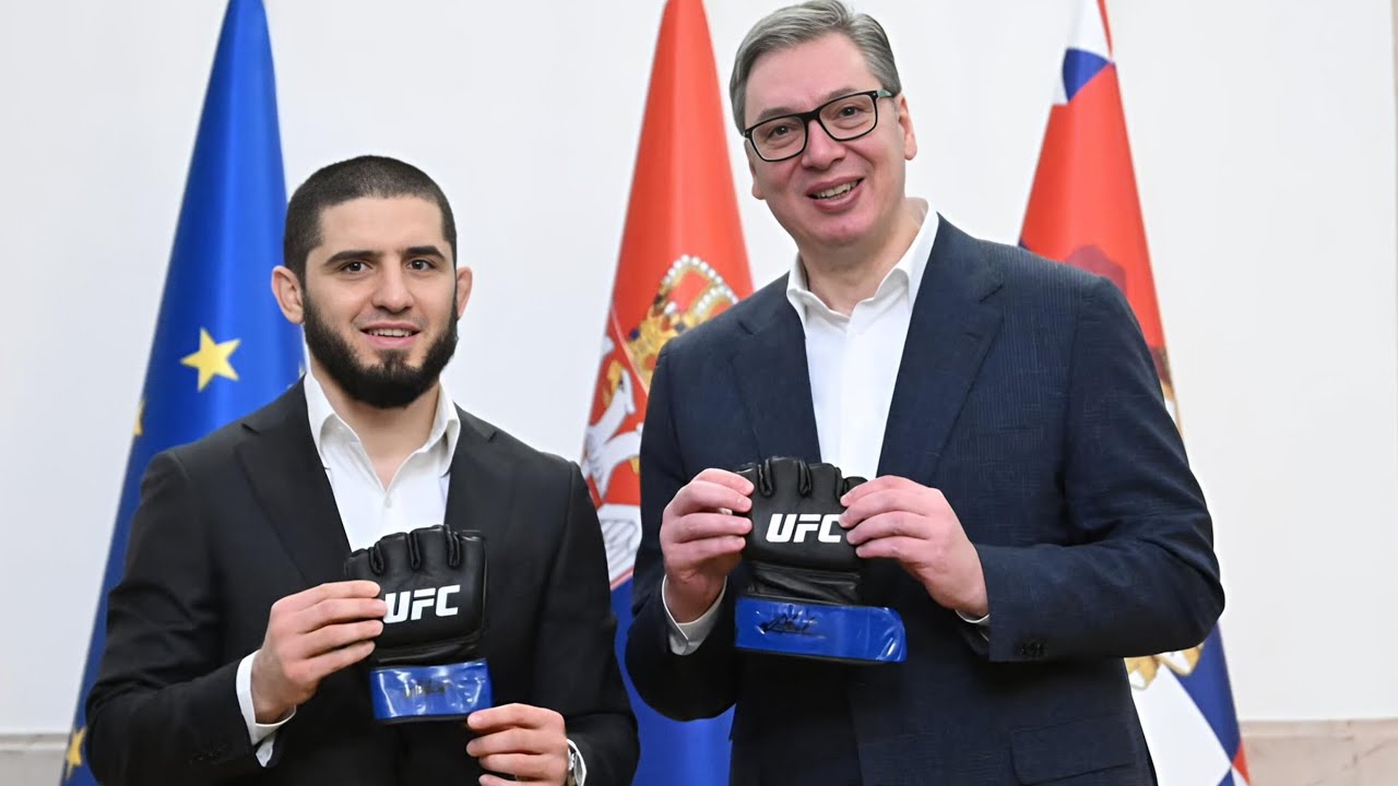 Islam Makhachev with President of Serbia 