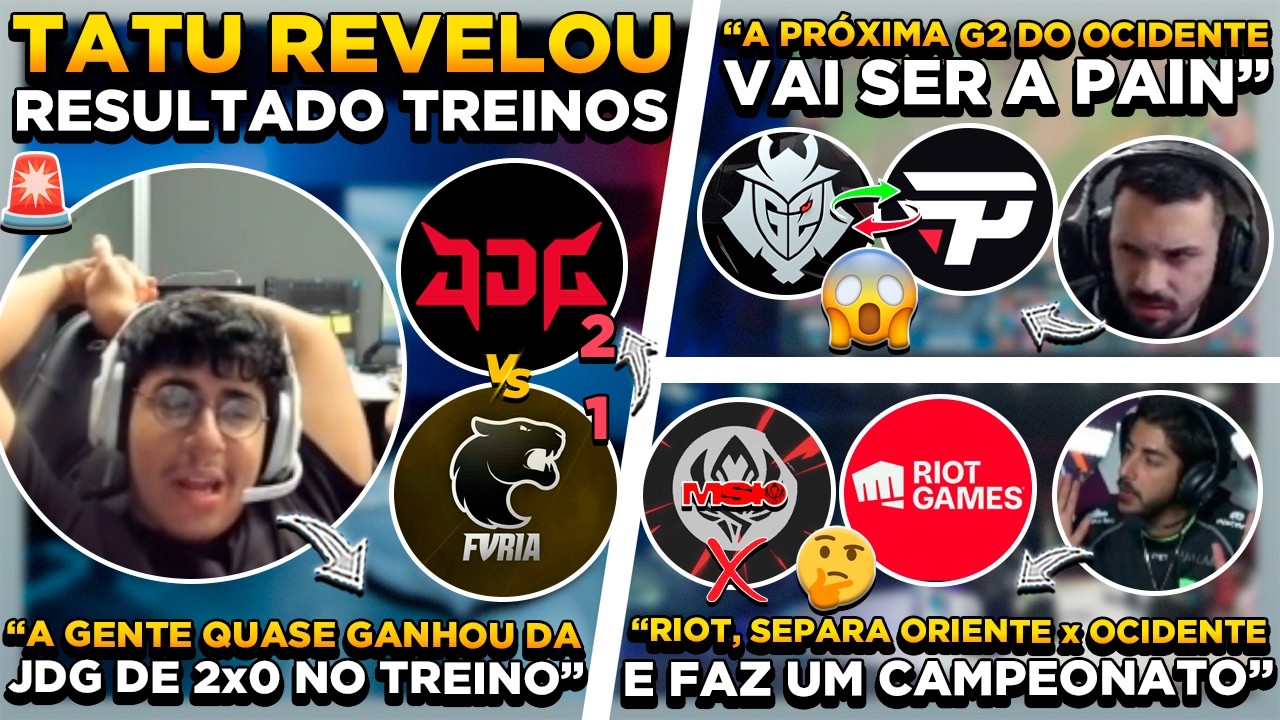 🚨 TATU VAZOU INFO DE TREINO vs JDG ! BAIANO DEU IDÉIA PARA RIOT ! DYNQUEDO DIZ ASPAS FORTES DA PAIN