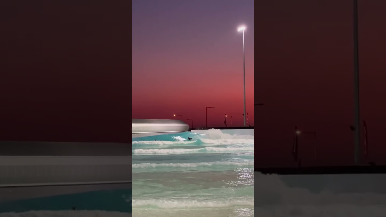 #urbansurfmelbourne #surfing #bodyboarding #wavepool #sunset